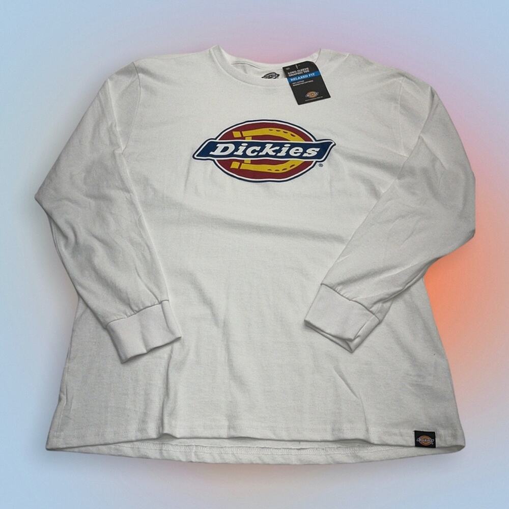 DICKIES Men’s XL Long Sleeve White Logo Tee Shirt